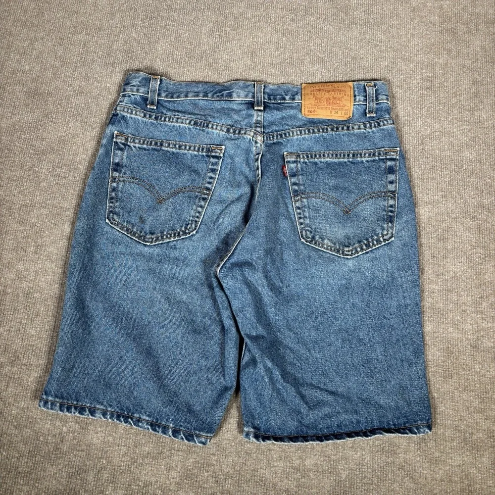Vintage Levis 505 Jean Shorts Mens 33 Regular Fit Blue Denim Cotton Made In‎ USA